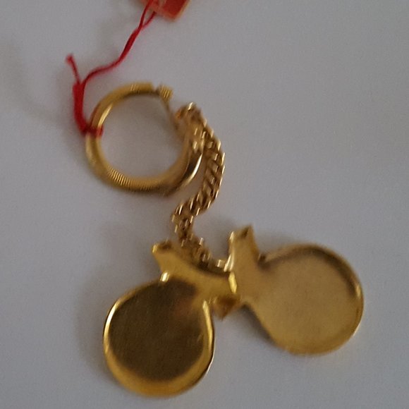 Vintage Damascene (Faux?)Miniature Castanets KeyChain Goldtone Metal Tin?  Spain - Picture 5 of 8